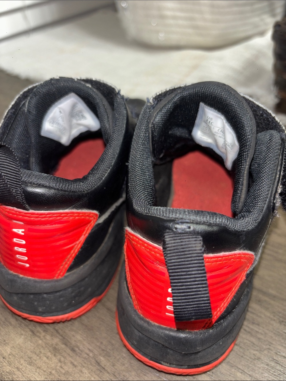 Nike Kids Black and Red Jordan Sneakers - Picture 7 of 7